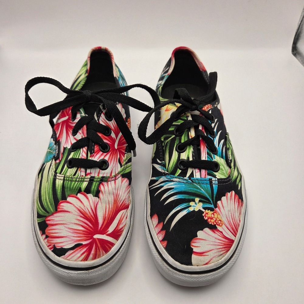 Vans Hawaiian Floral Pattern Skateboarding Shoes Size Men 5.5 Women 7 Low Top‎